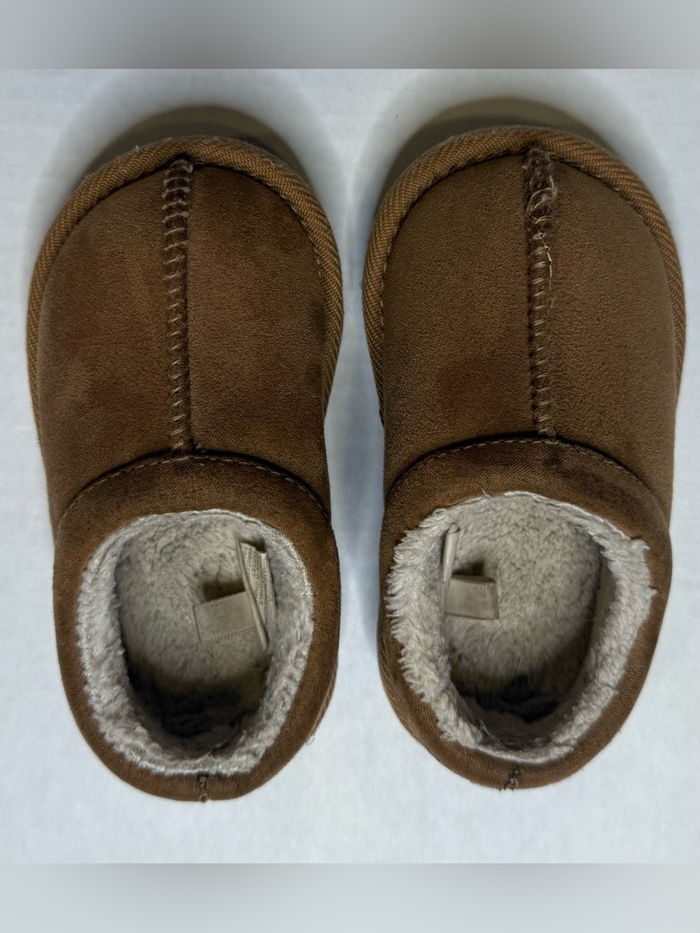 Toddler Cozy Faux Suede Slippers Brown Size 6